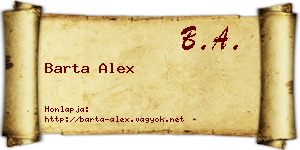 Barta Alex névjegykártya