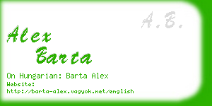 alex barta business card